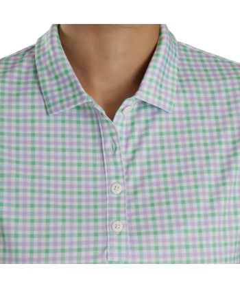 Polo Fem FootJoy Gingham sem mangas