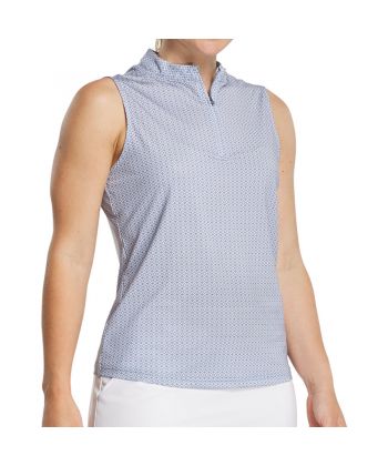 Polo Fem FootJoy Quarter Zip Estampada sem mangas