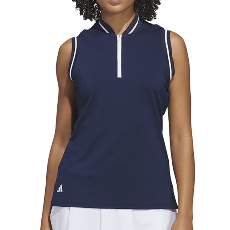 Polo Fem Adidas Quarter Zip sem mangas