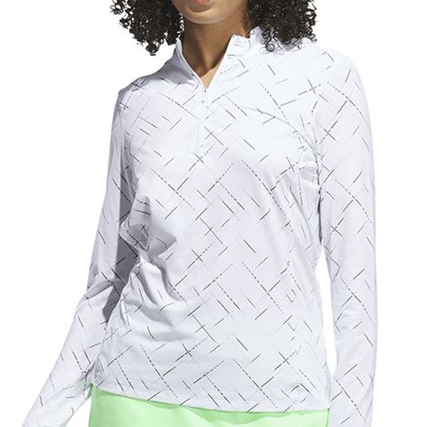 Polo Fem Adidas Quarter Zip Estampada M.Longa