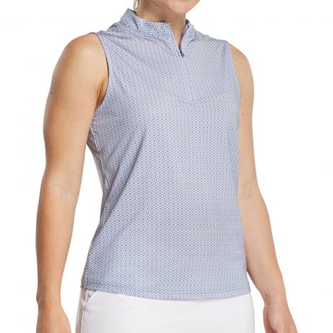 Polo Fem FootJoy Quarter Zip Estampada sem mangas