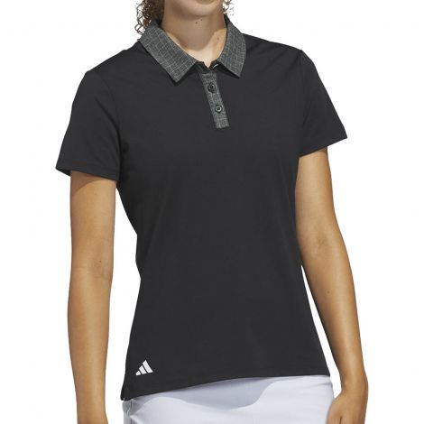 Polo Fem Adidas Grid manga curta